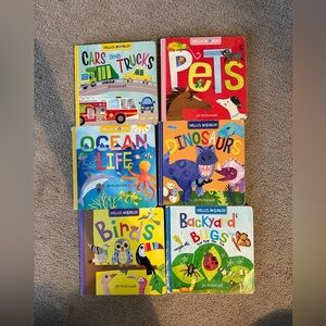 Set of 6 Hello World books well loved, but plenty of life left birds dinosaurs